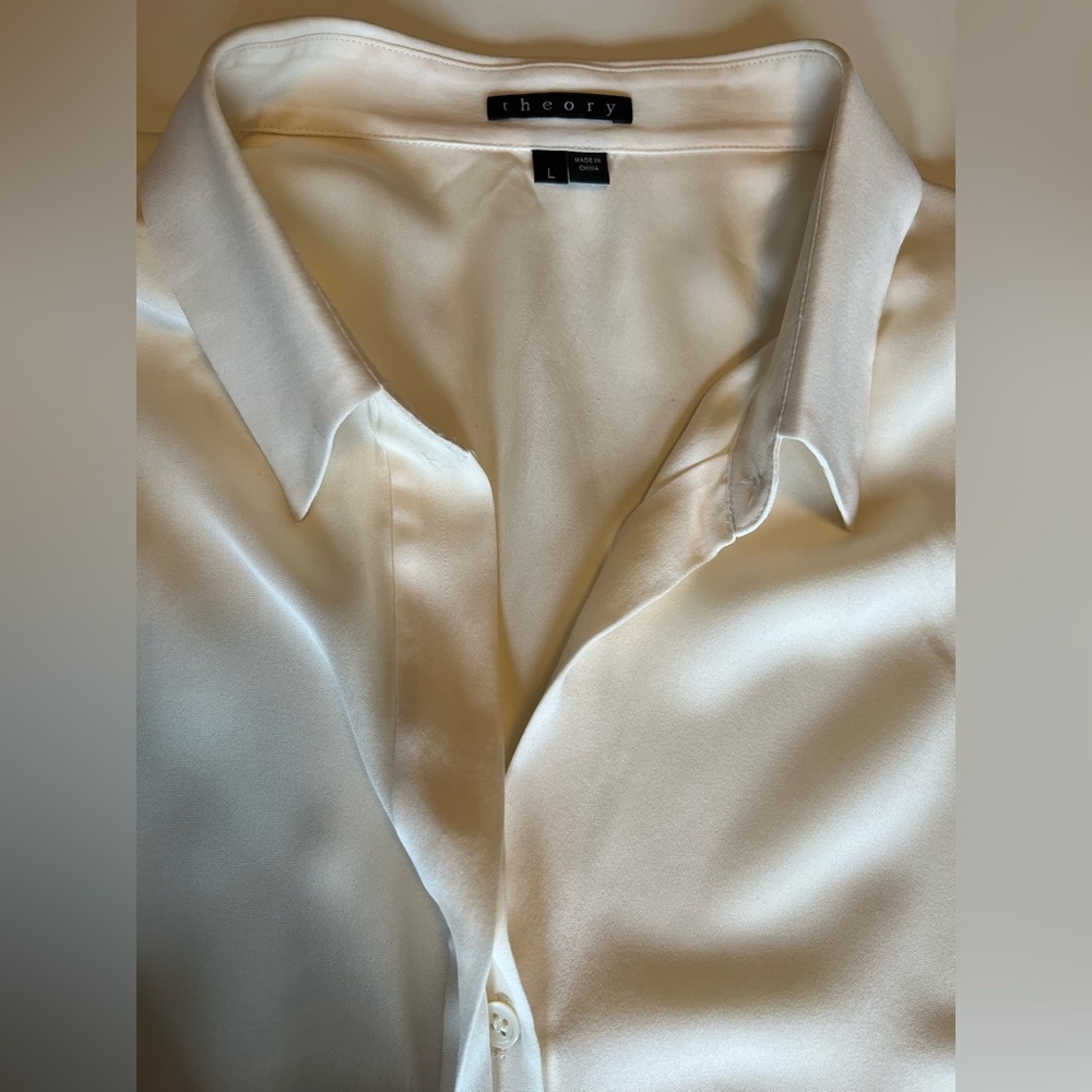 Theory silk sleeveless blouse.